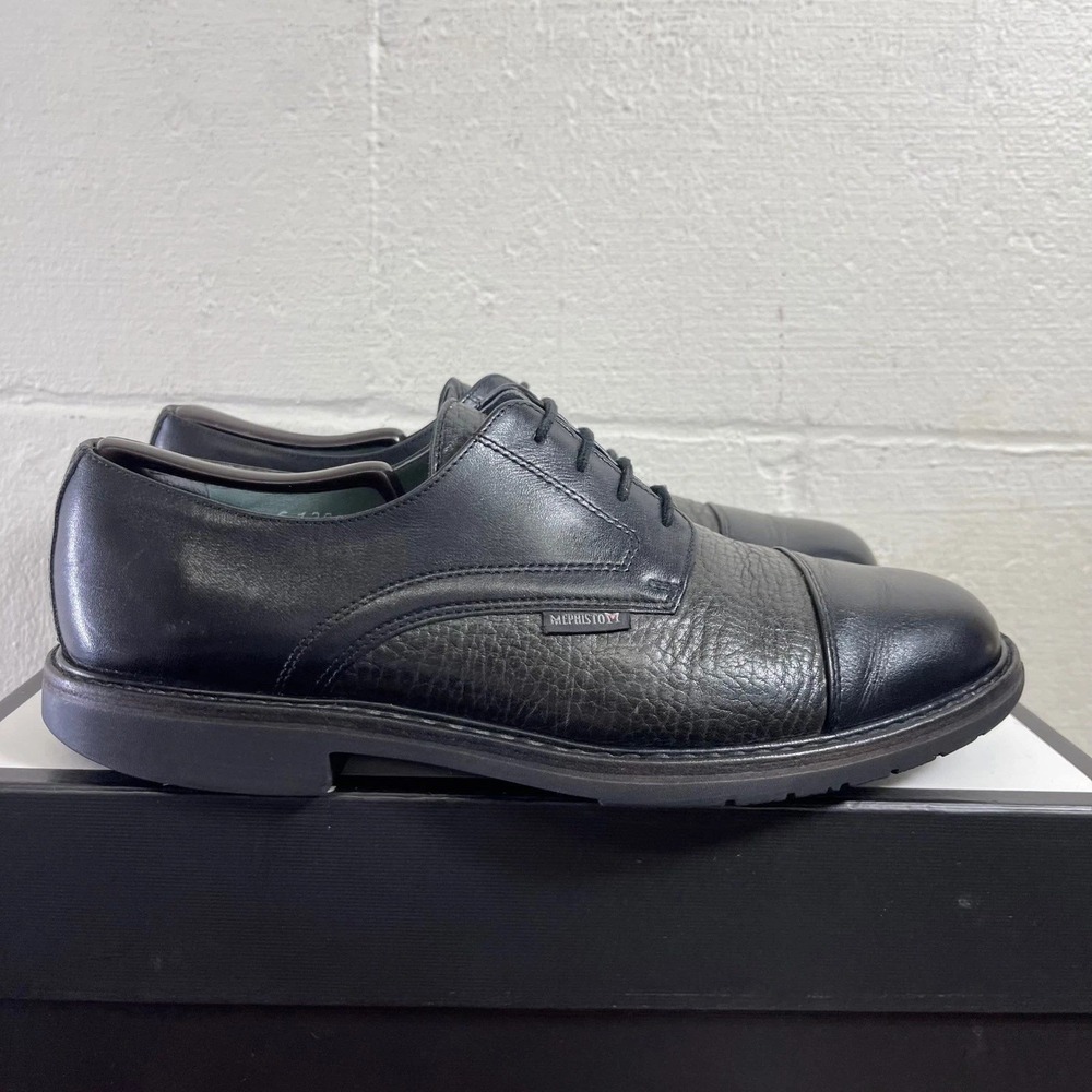 MEPHISTO Melchior Oxfords Black Leather Dress Shoes Goodyear Welt Men's 10 US